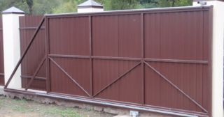 Купить откатные ворота из профнастила Похвистнево, цена от 1732 руб.